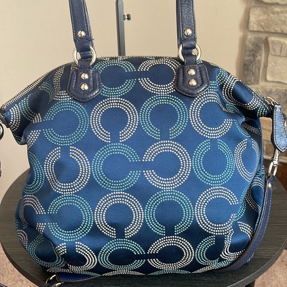 Coach Ashley Dotted OP ART North South Satchel Shoulder Bag - Picture 9 of 14